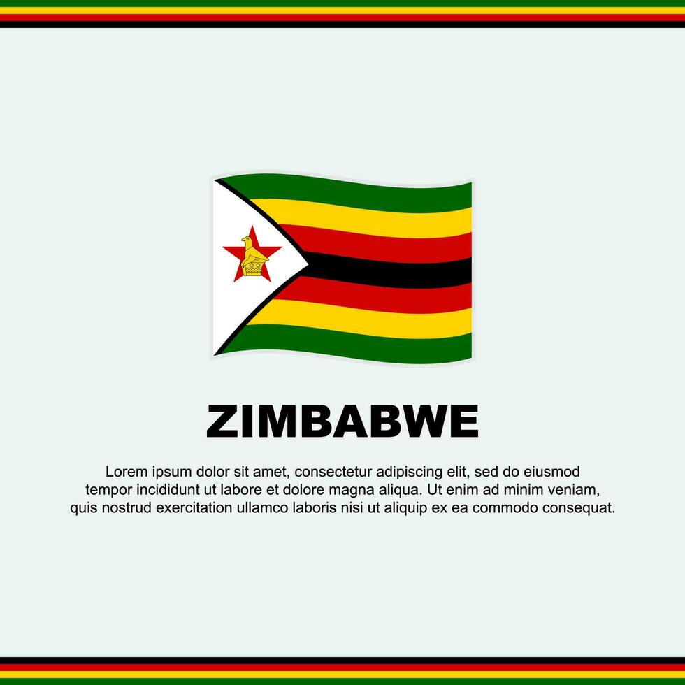 Zimbabwe Flag Background Design Template. Zimbabwe Independence Day Banner Social Media Post. Zimbabwe Design vector