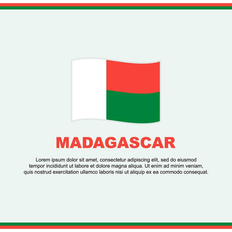 Madagascar Flag Background Design Template. Madagascar Independence Day Banner Social Media Post. Madagascar Design vector