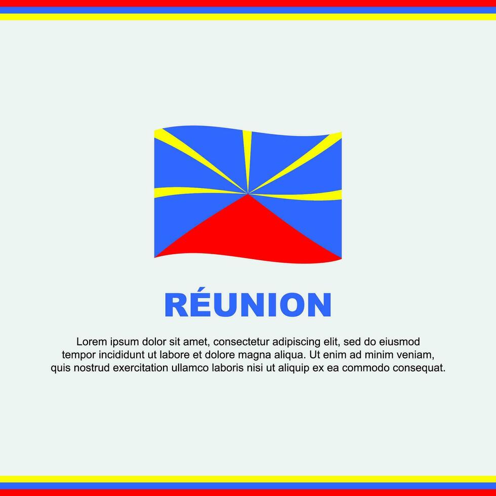 Reunion Flag Background Design Template. Reunion Independence Day Banner Social Media Post. Design vector