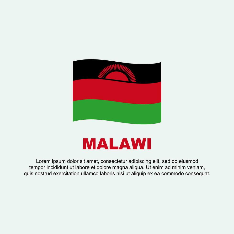 Malawi Flag Background Design Template. Malawi Independence Day Banner Social Media Post. Malawi Background vector