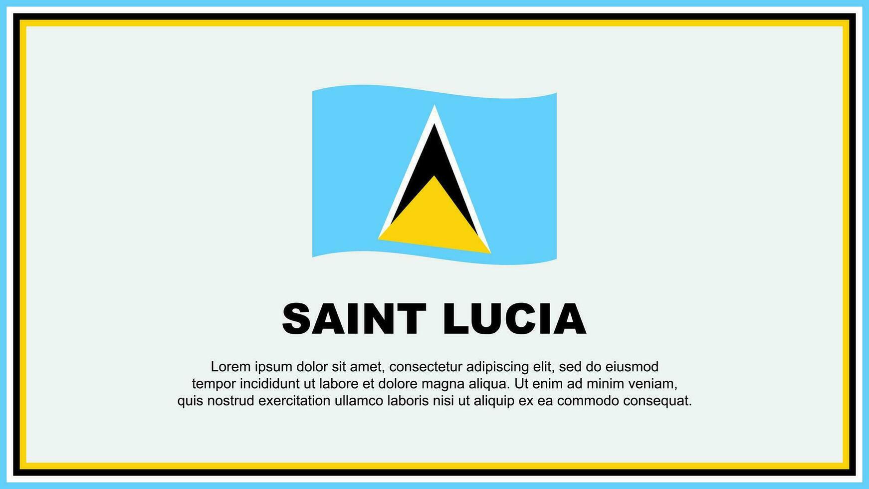 Santo lucia bandera resumen antecedentes diseño modelo. Santo lucia independencia día bandera social medios de comunicación vector ilustración. Santo lucia bandera