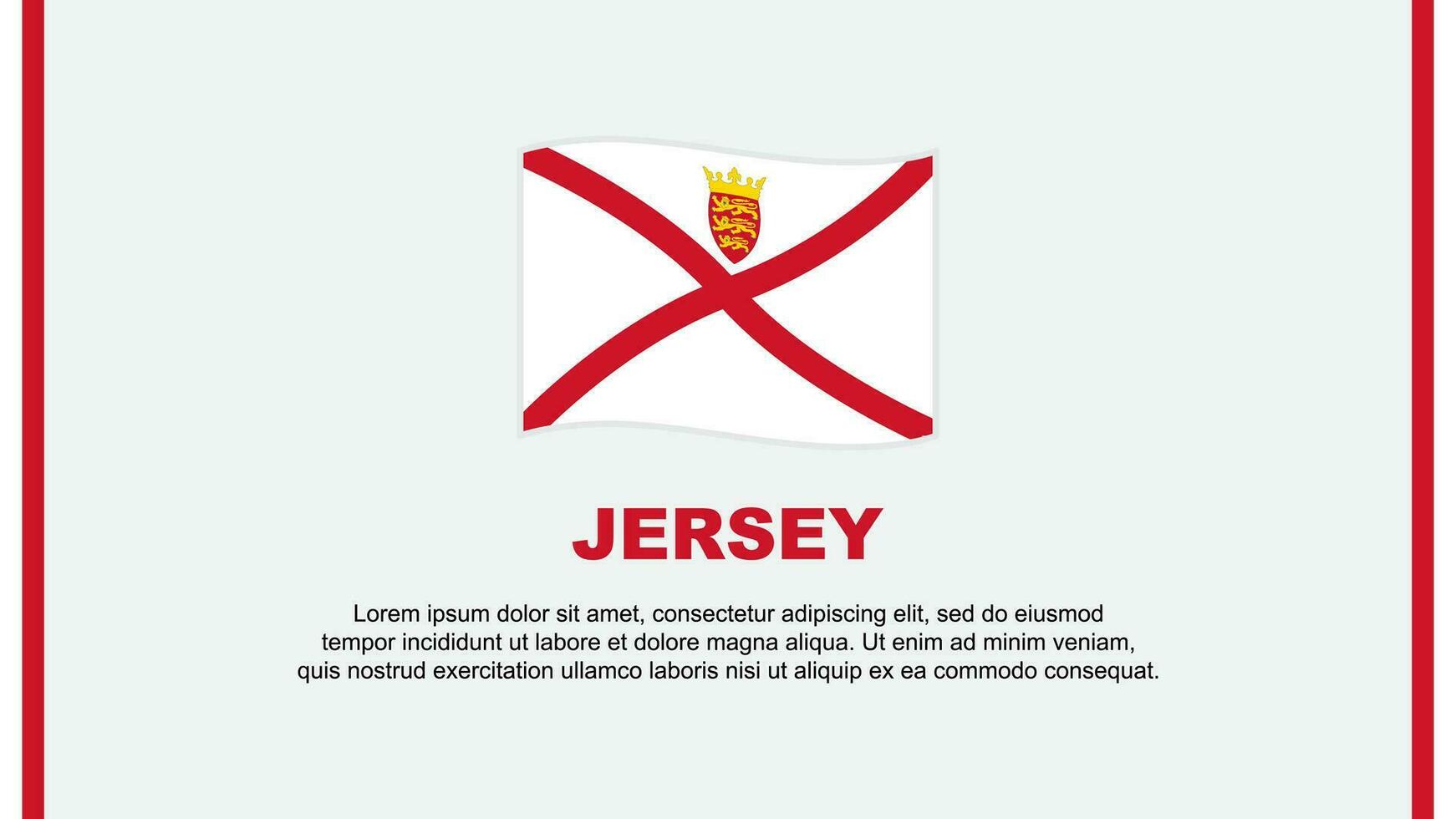 Jersey Flag Abstract Background Design Template. Jersey Independence Day Banner Social Media Vector Illustration. Jersey Cartoon