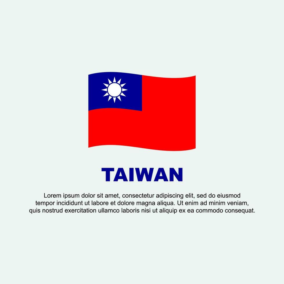Taiwan Flag Background Design Template. Taiwan Independence Day Banner Social Media Post. Taiwan Background vector