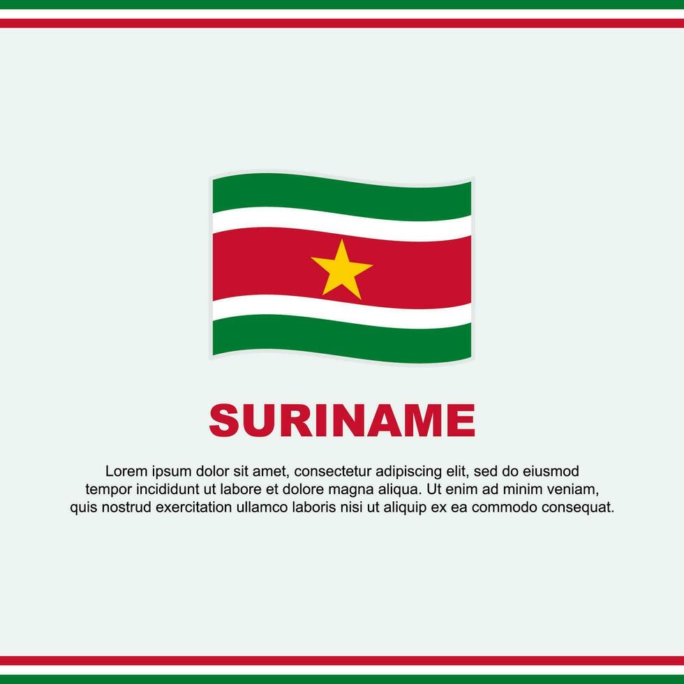 Suriname Flag Background Design Template. Suriname Independence Day Banner Social Media Post. Suriname Design vector
