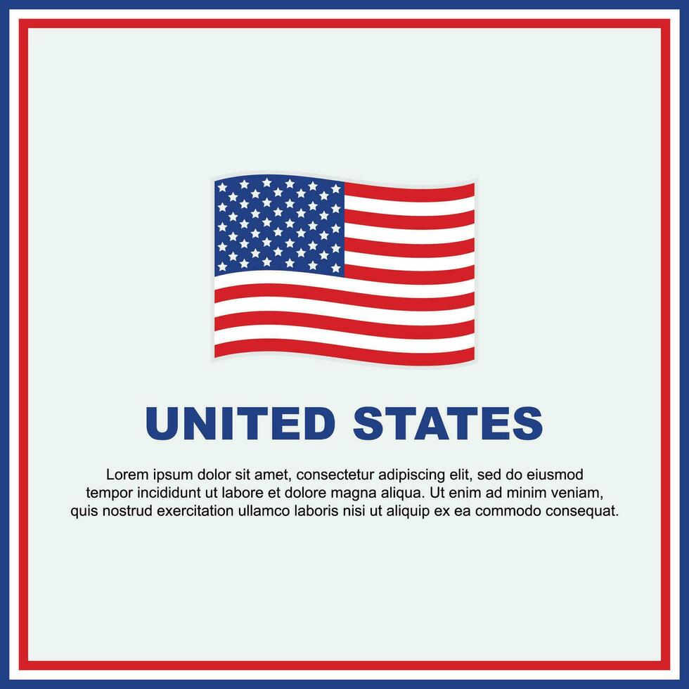 United States Flag Background Design Template. United States Independence Day Banner Social Media Post. United States Banner vector