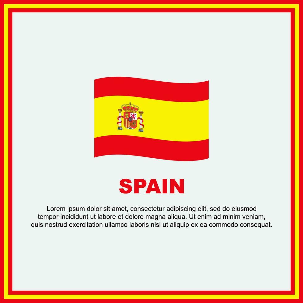 Spain Flag Background Design Template. Spain Independence Day Banner Social Media Post. Spain Banner vector