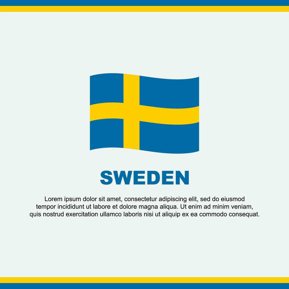 Sweden Flag Background Design Template. Sweden Independence Day Banner Social Media Post. Sweden Design vector