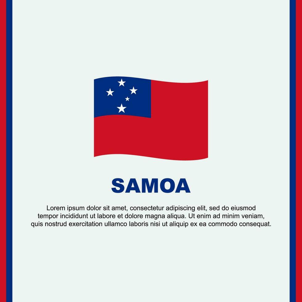 Samoa Flag Background Design Template. Samoa Independence Day Banner Social Media Post. Samoa Cartoon vector