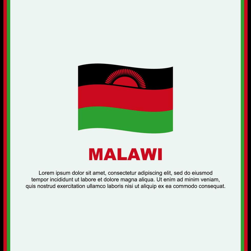 Malawi Flag Background Design Template. Malawi Independence Day Banner Social Media Post. Malawi Cartoon vector
