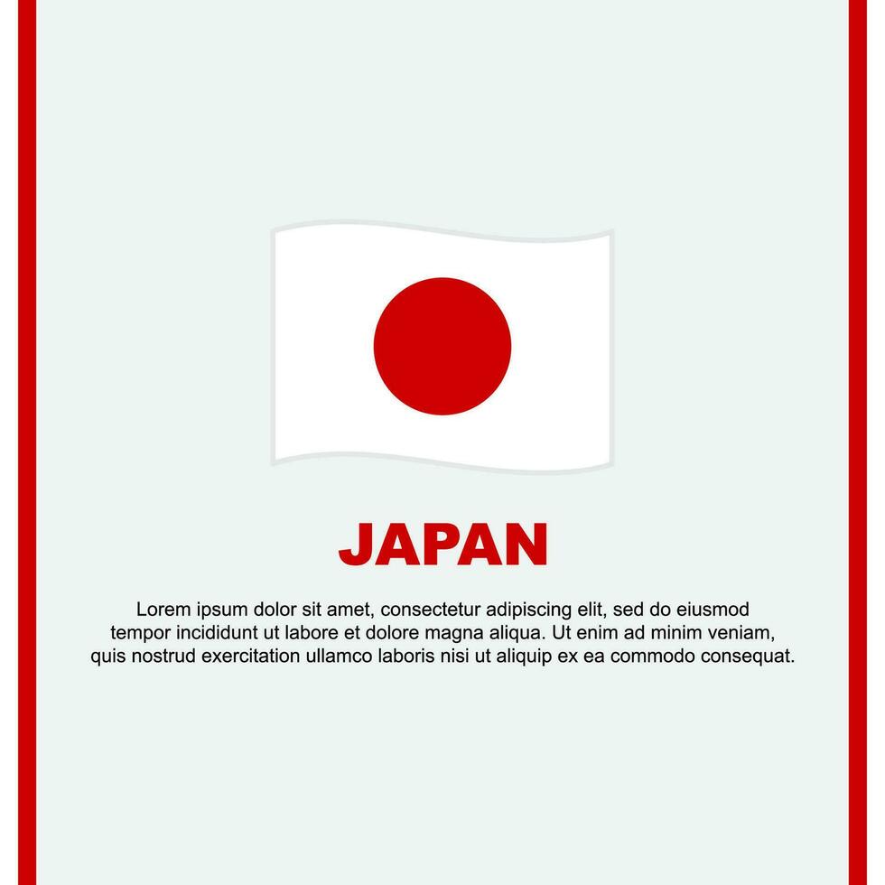 Japan Flag Background Design Template. Japan Independence Day Banner Social Media Post. Japan Cartoon vector