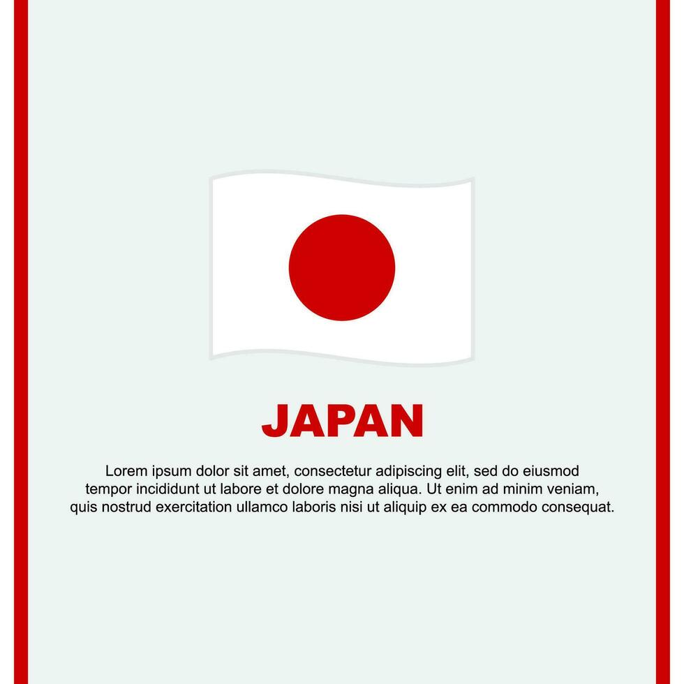 Japón bandera antecedentes diseño modelo. Japón independencia día bandera social medios de comunicación correo. Japón dibujos animados vector