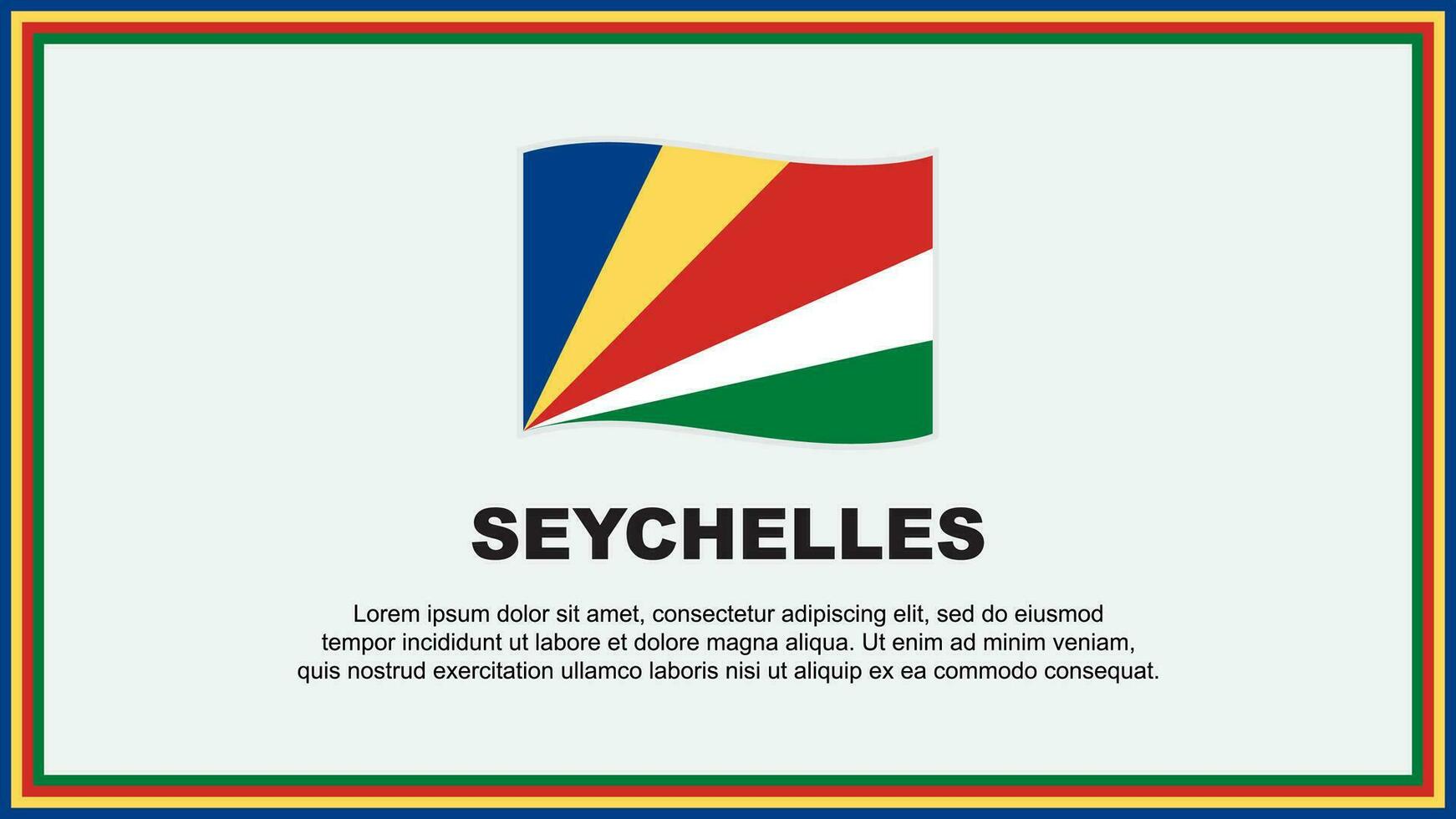 Seychelles Flag Abstract Background Design Template. Seychelles Independence Day Banner Social Media Vector Illustration. Seychelles Banner