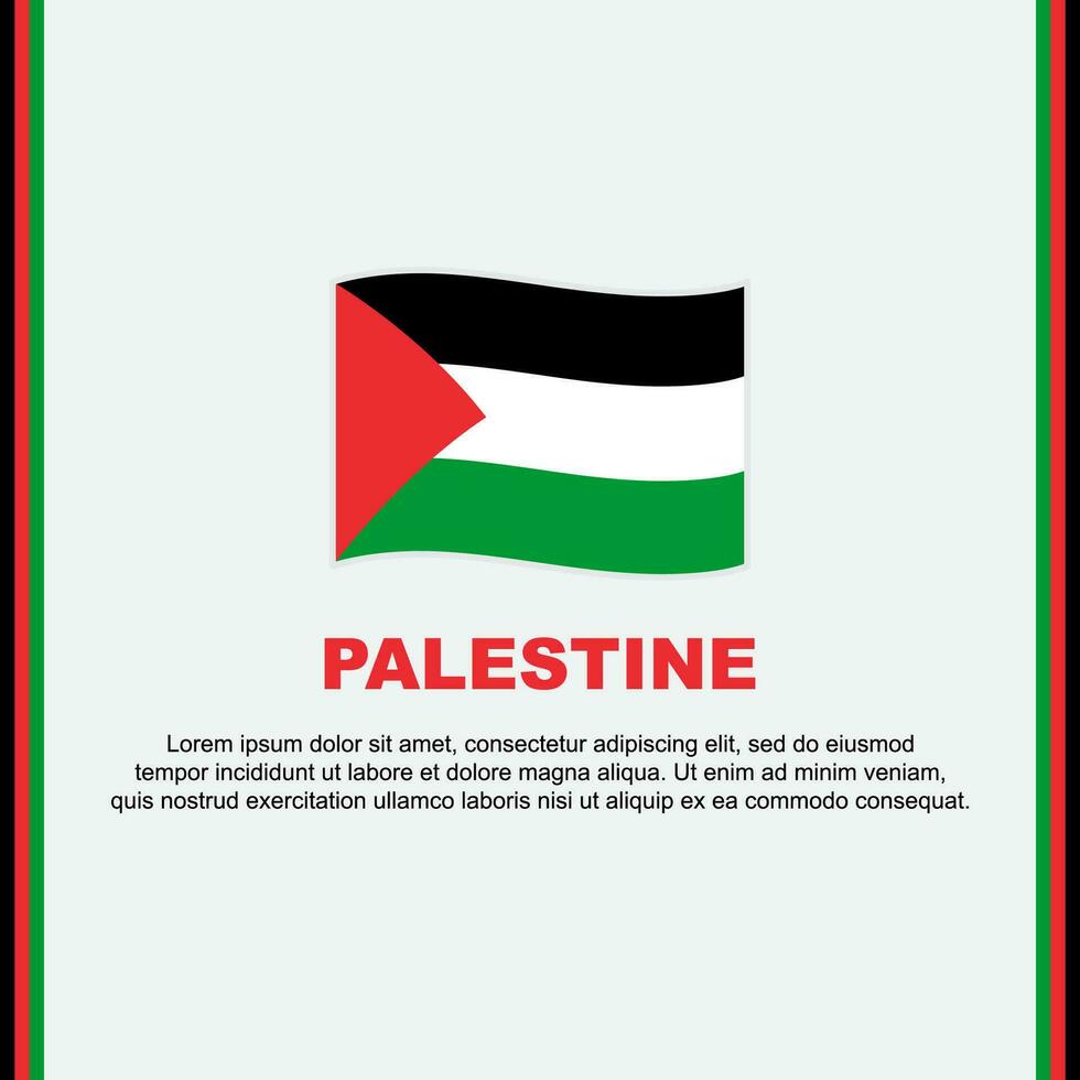 Palestine Flag Background Design Template. Palestine Independence Day Banner Social Media Post. Palestine Cartoon vector