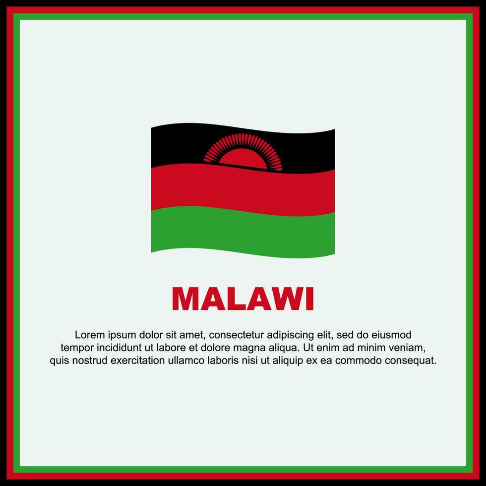 Malawi Flag Background Design Template. Malawi Independence Day Banner Social Media Post. Malawi Banner vector