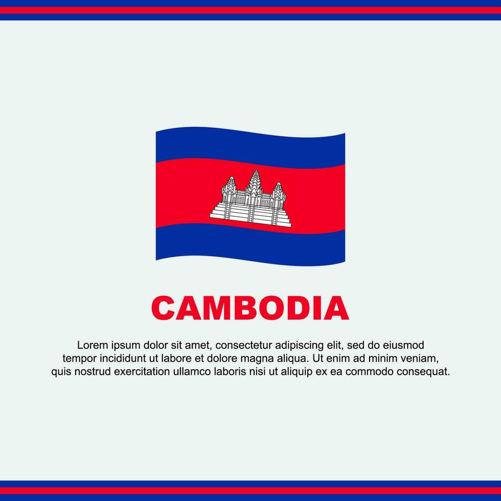 Cambodia Flag Background Design Template. Cambodia Independence Day Banner Social Media Post. Cambodia Design vector