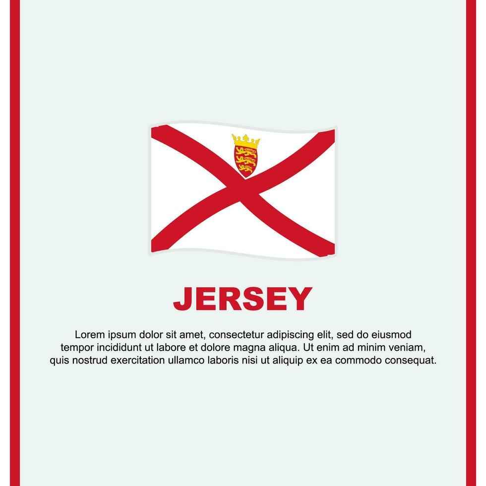 Jersey Flag Background Design Template. Jersey Independence Day Banner Social Media Post. Jersey Cartoon vector