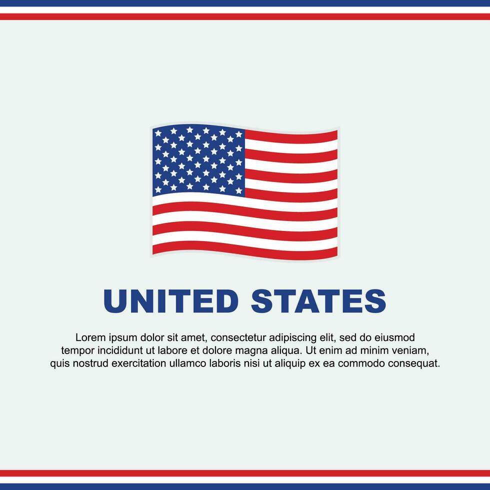 United States Flag Background Design Template. United States Independence Day Banner Social Media Post. United States Design vector