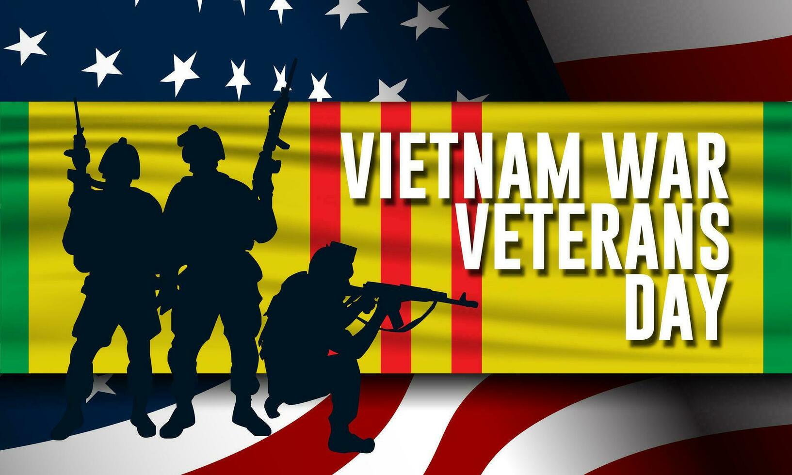 Vietnam guerra veteranos día antecedentes vector ilustración