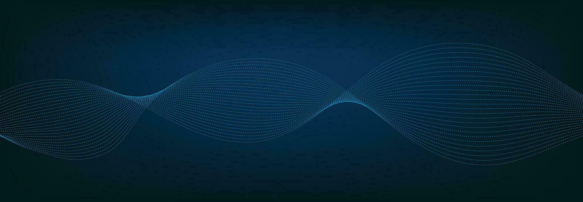 Abstract Banner Template with Blue wavy lines. Technology Banner. vector