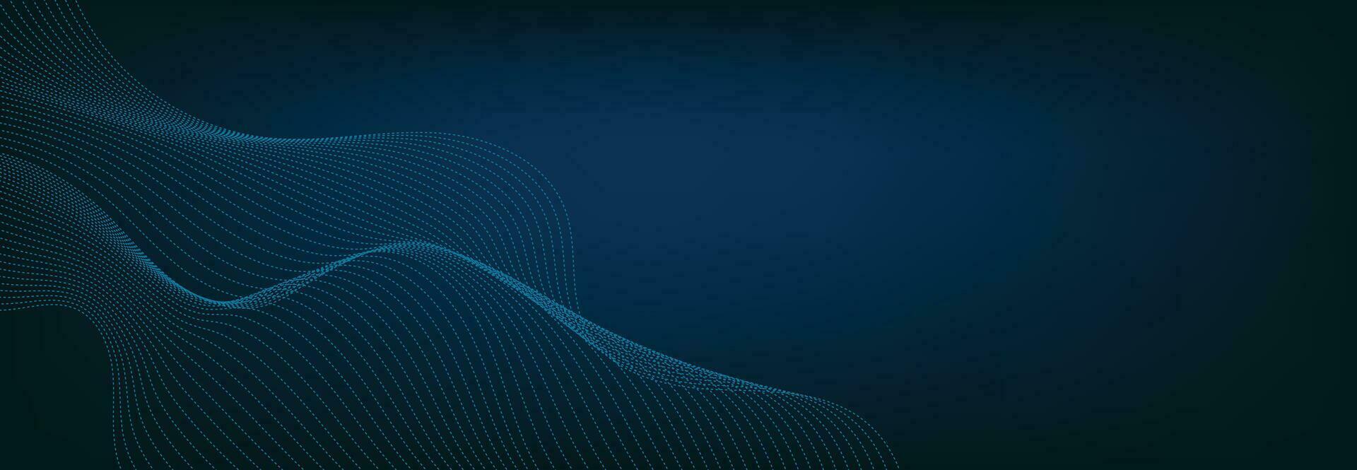 Abstract Banner Template with Blue wavy lines. Technology Banner. vector