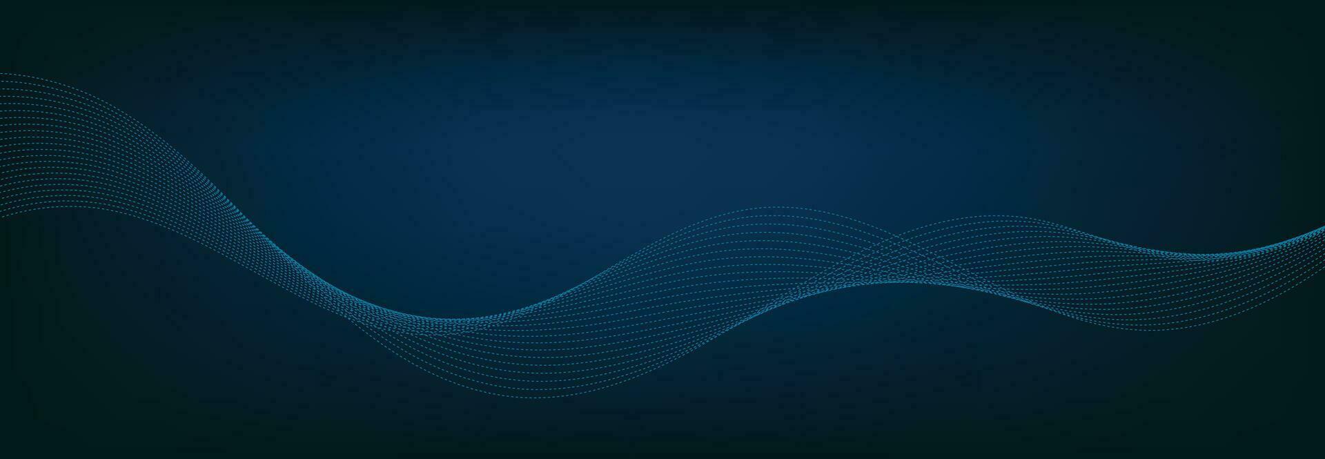 Abstract Banner Template with Blue wavy lines. Technology Banner. vector
