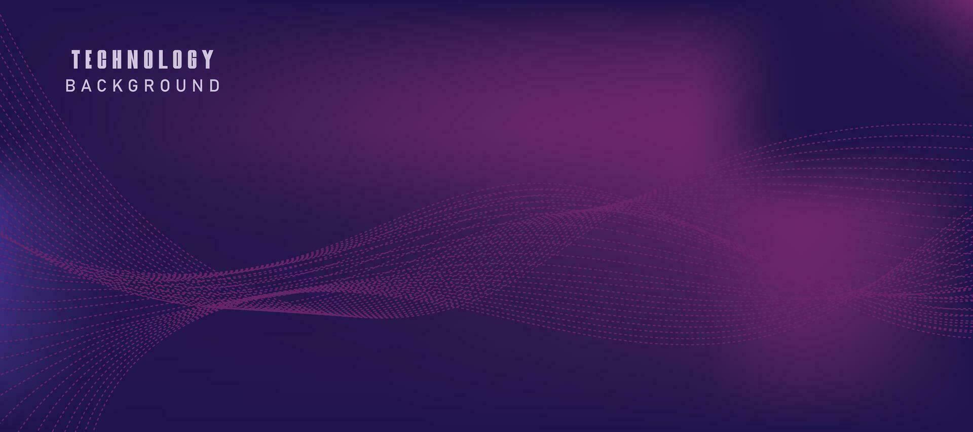 Abstract Digital Technology Futuristic Blue Purple Background. vector