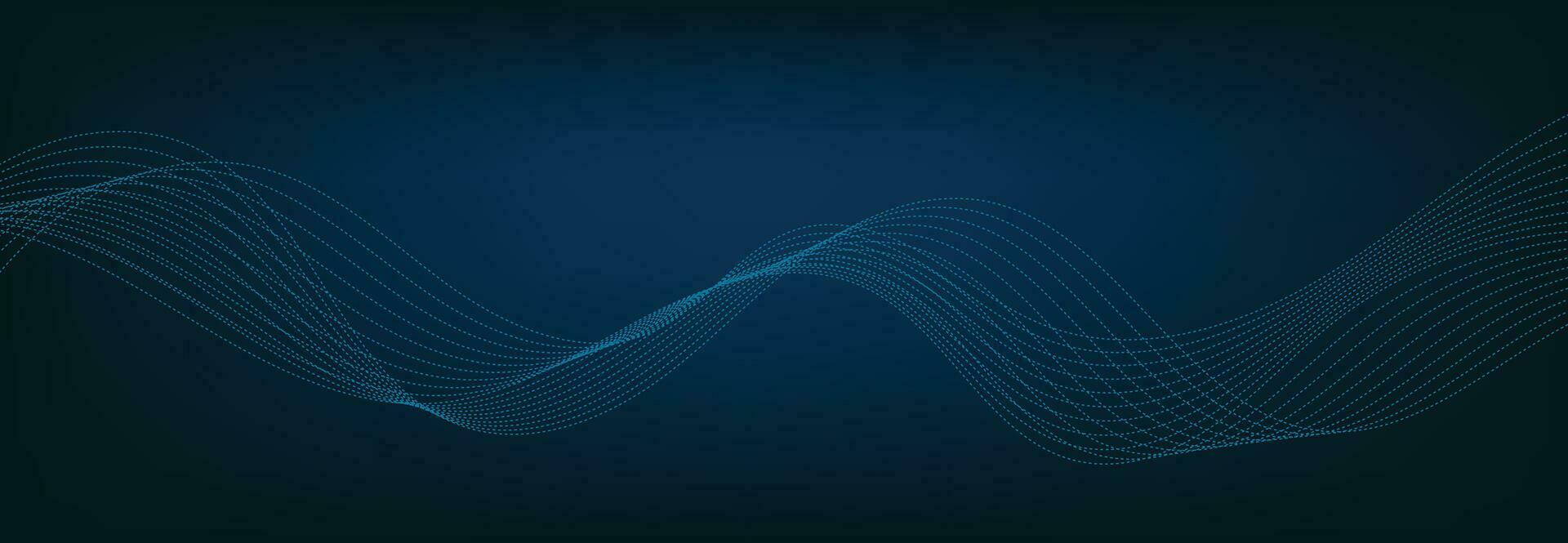 Abstract Banner Template with Blue wavy lines. Technology Banner. vector