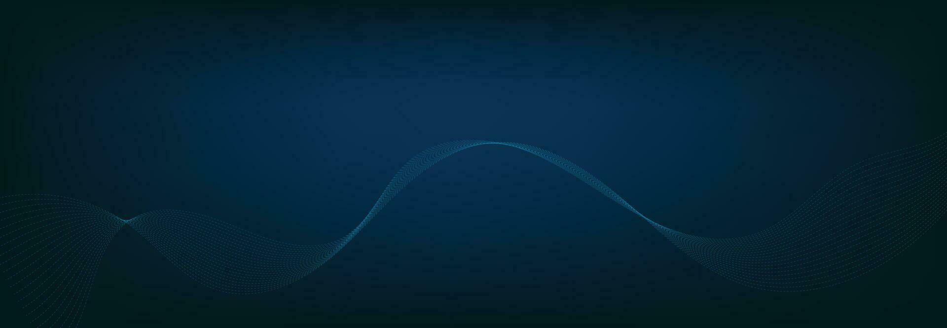 Abstract Banner Template with Blue wavy lines. Technology Banner. vector