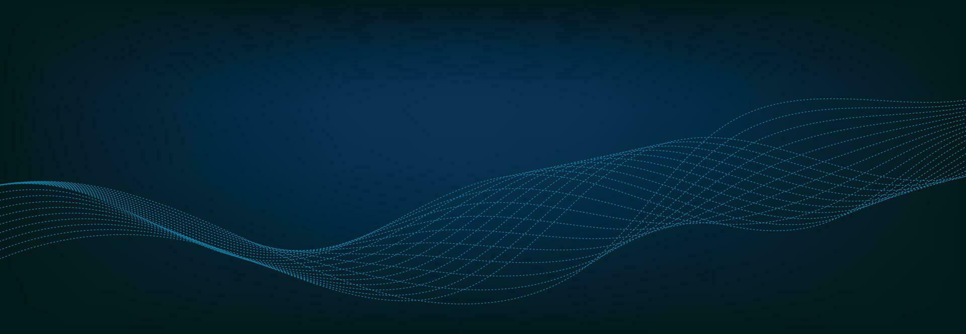 Abstract Banner Template with Blue wavy lines. Technology Banner. vector