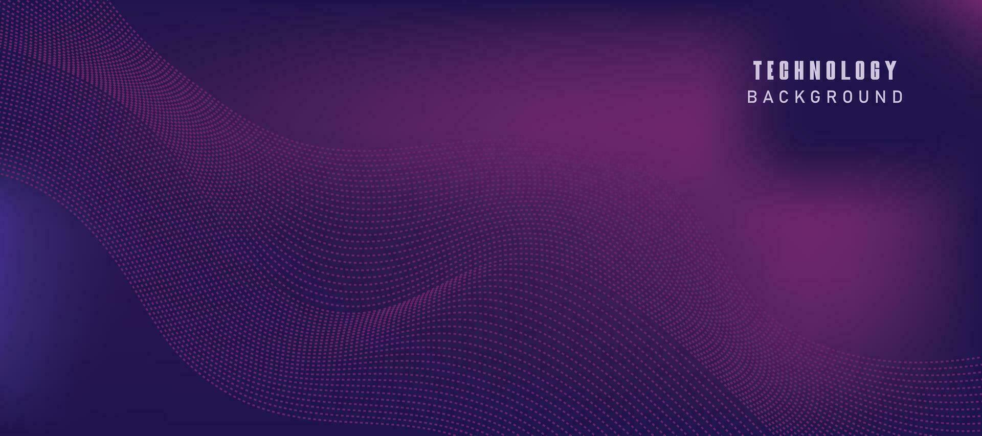 Abstract Digital Technology Futuristic Blue Purple Background. vector