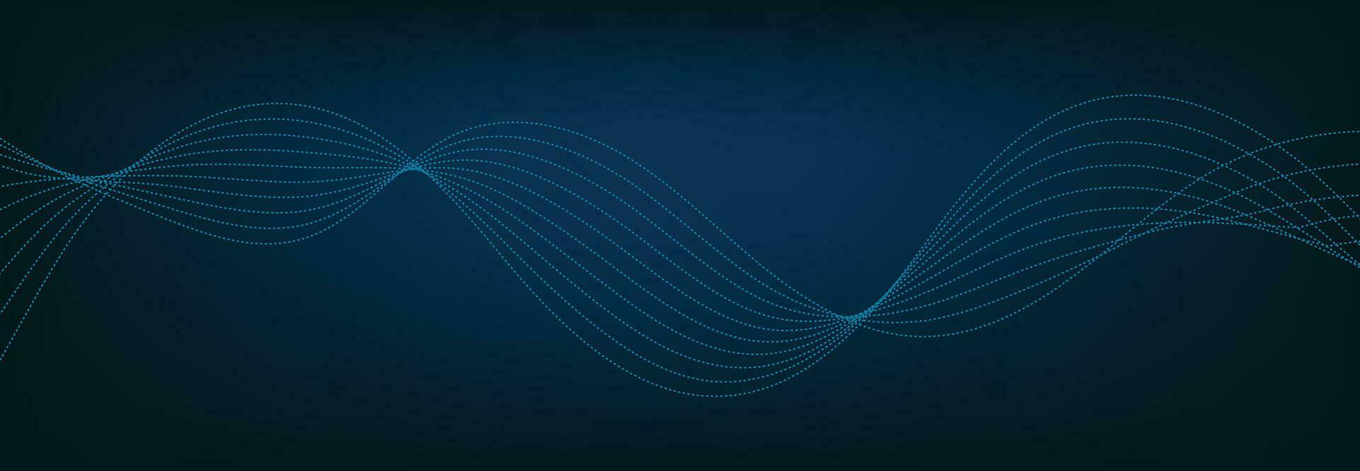Abstract Banner Template with Blue wavy lines. Technology Banner. vector