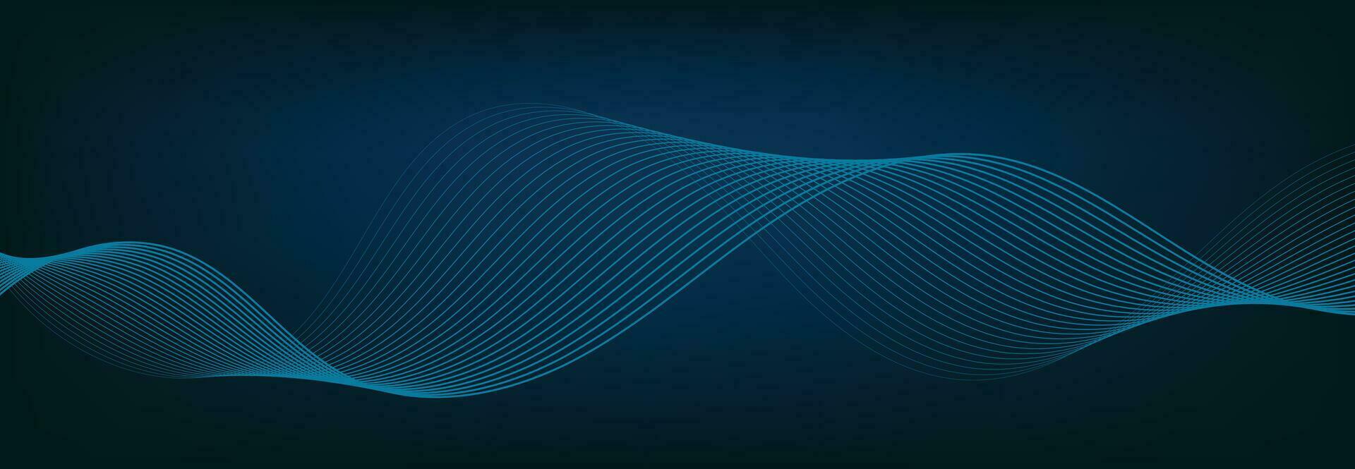 Abstract Banner Template with Blue wavy lines. Technology Banner. vector