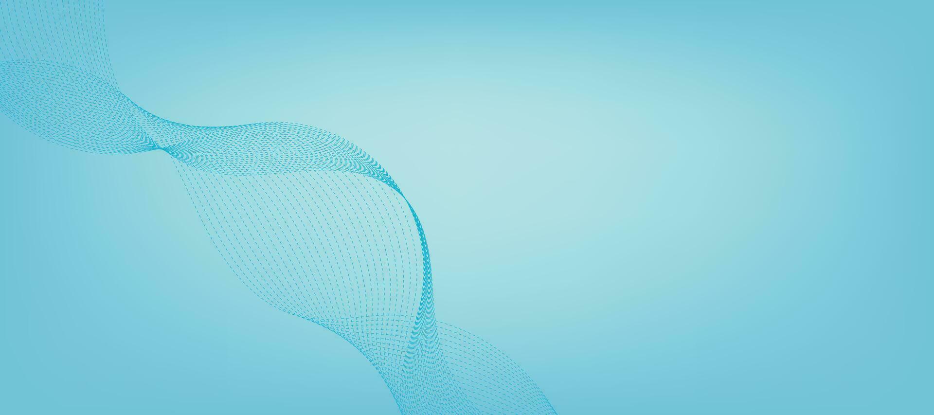 Abstract Blue Gradient Background Template with Blue Dotted Wavy Lines. Winter Background. vector
