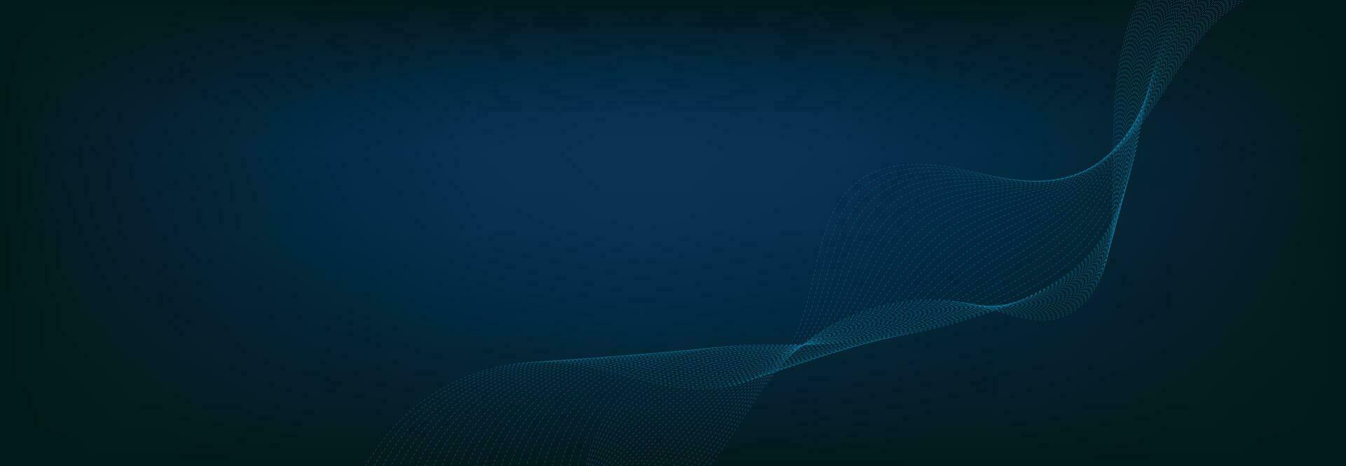 Abstract Banner Template with Blue wavy lines. Technology Banner. vector