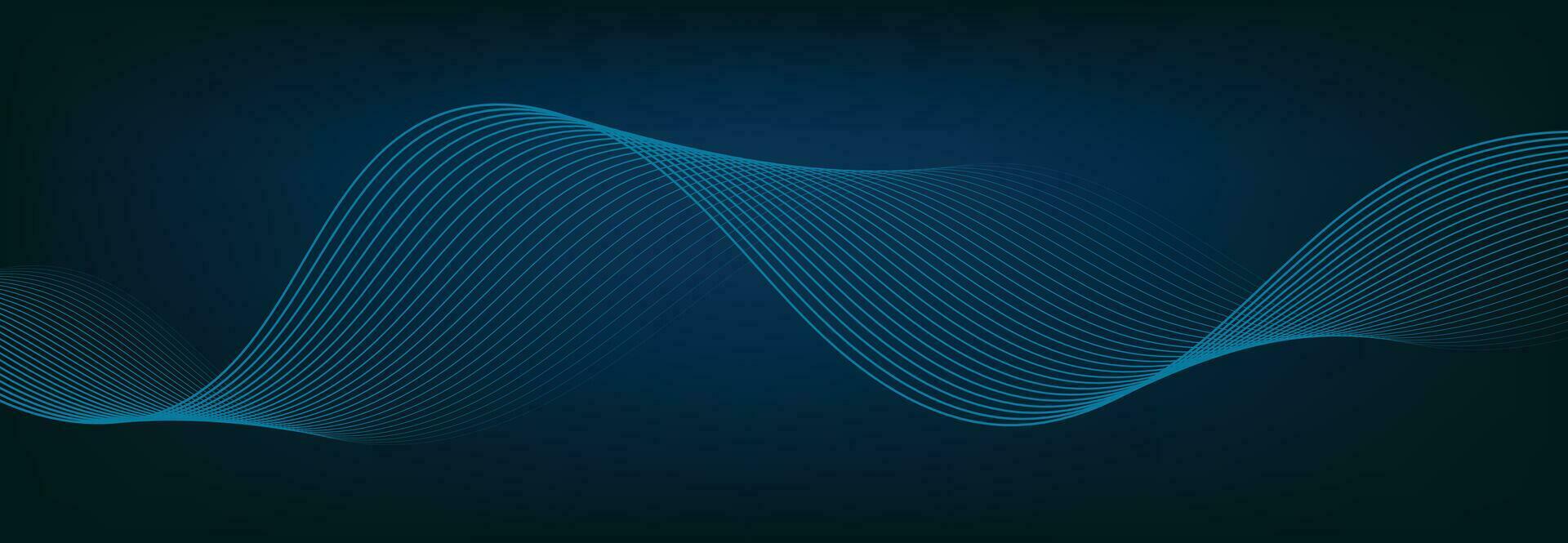 Abstract Banner Template with Blue wavy lines. Technology Banner. vector