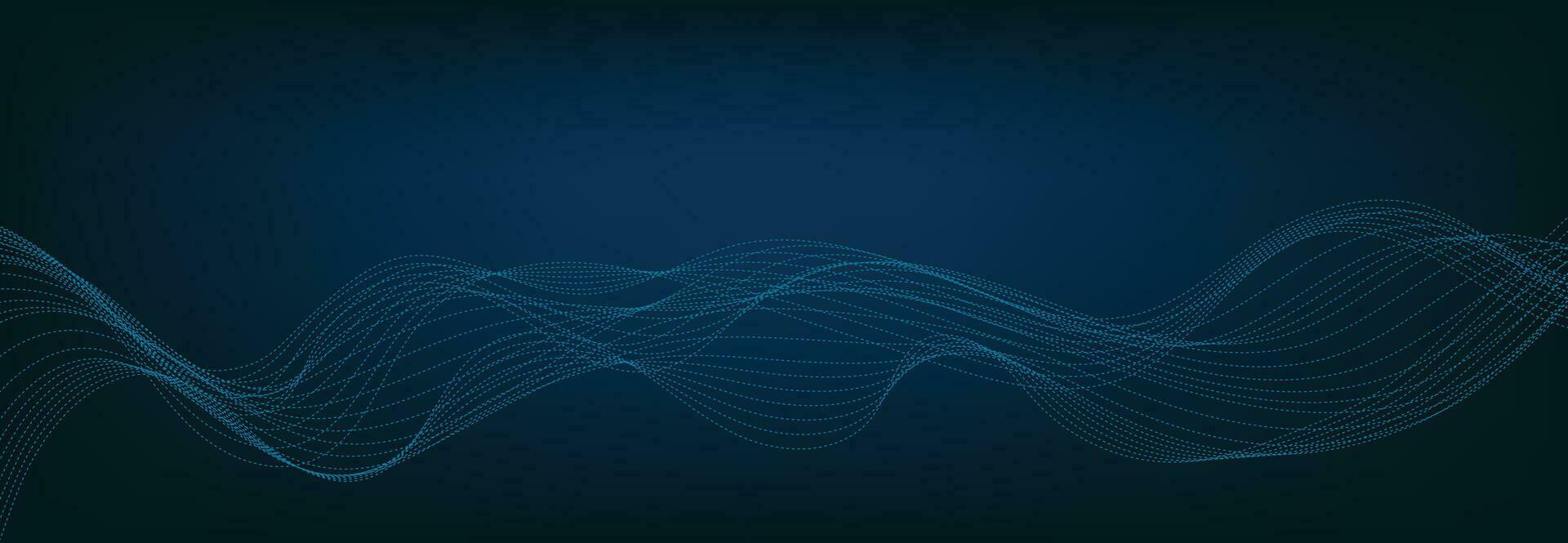 Abstract Banner Template with Blue wavy lines. Technology Banner. vector