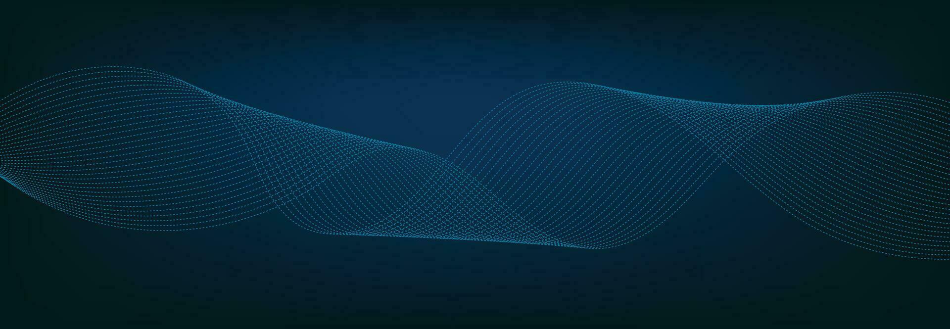 Abstract Banner Template with Blue wavy lines. Technology Banner. vector