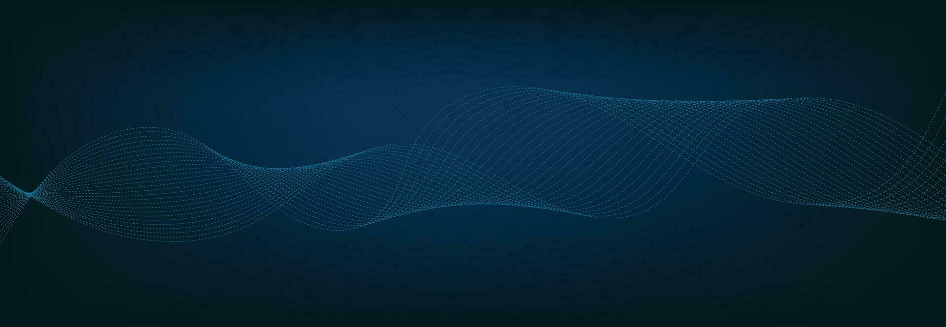 Abstract Banner Template with Blue wavy lines. Technology Banner. vector