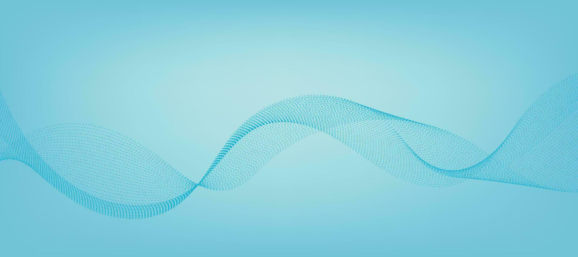 Abstract Blue Gradient Background Template with Blue Dotted Wavy Lines. Winter Background. vector