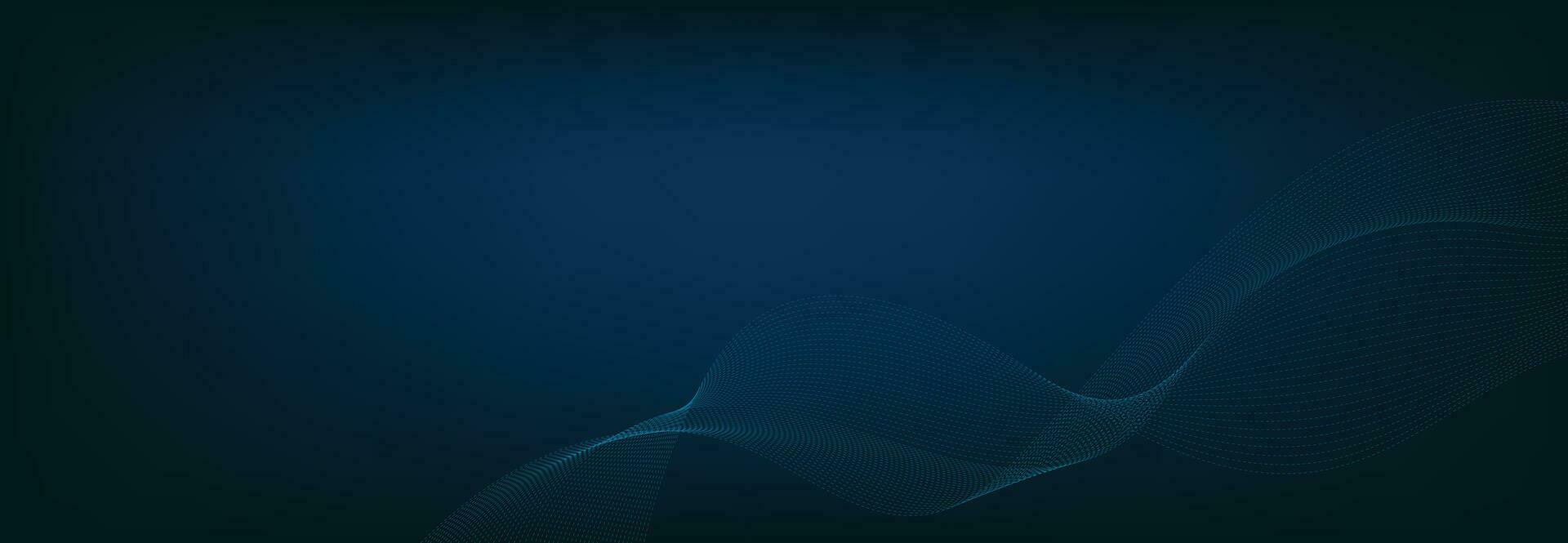 Abstract Banner Template with Blue wavy lines. Technology Banner. vector