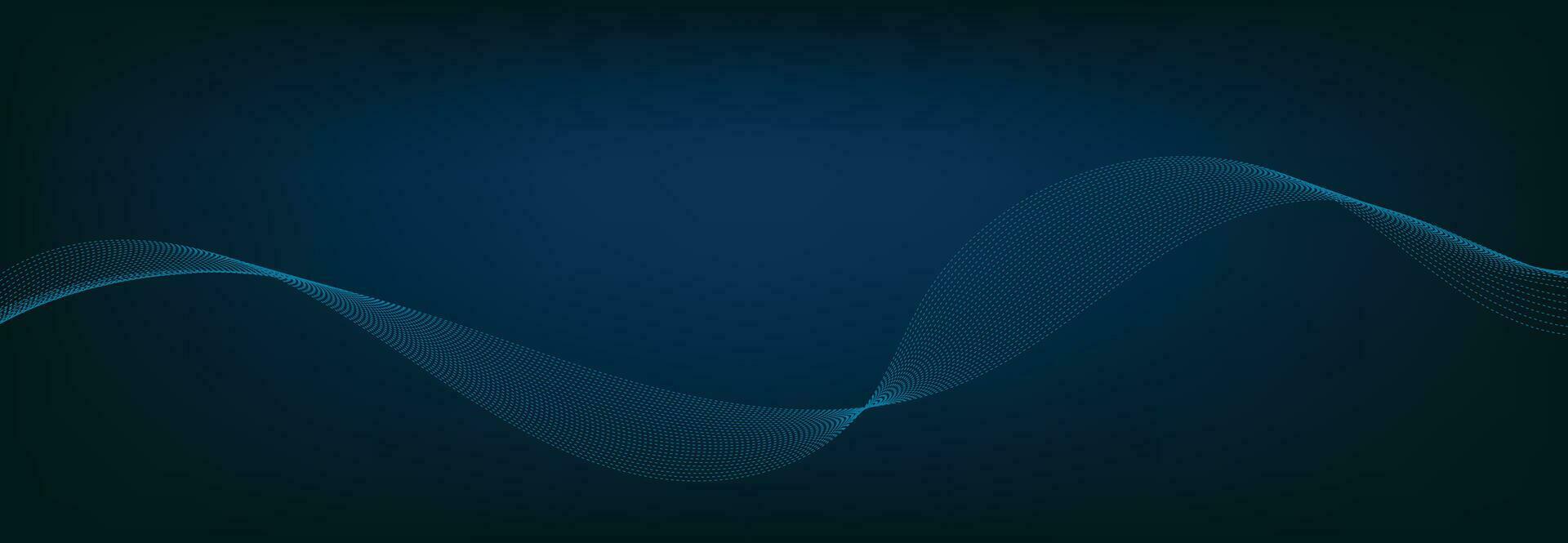 Abstract Banner Template with Blue wavy lines. Technology Banner. vector