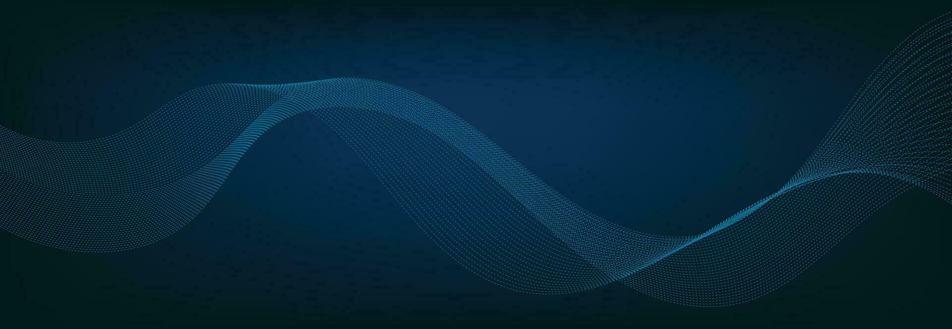 Abstract Banner Template with Blue wavy lines. Technology Banner. vector