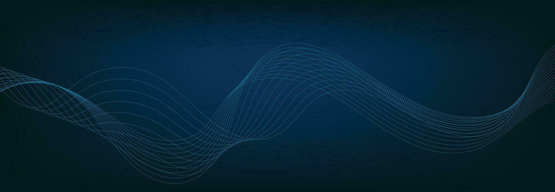 Abstract Banner Template with Blue wavy lines. Technology Banner. vector