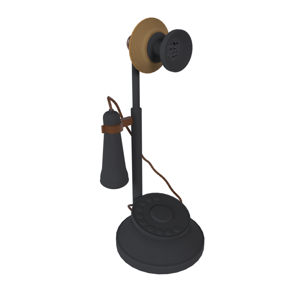 an old fashioned telephone on a stand with a cord png