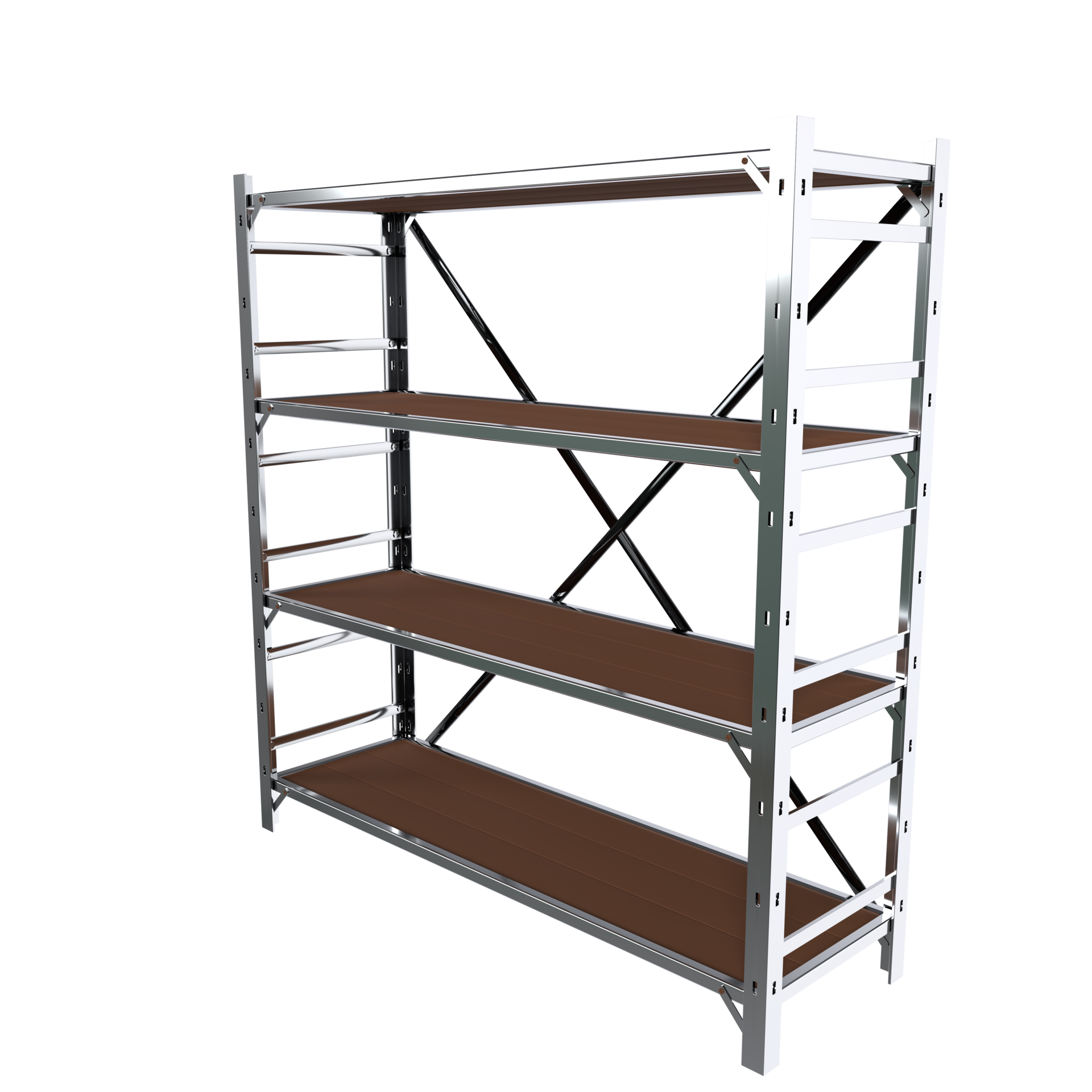 a-metal-shelving-unit-with-shelves-on-it-33218598-png
