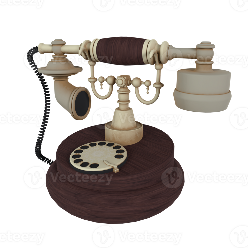 an old fashioned telephone on a wooden stand png