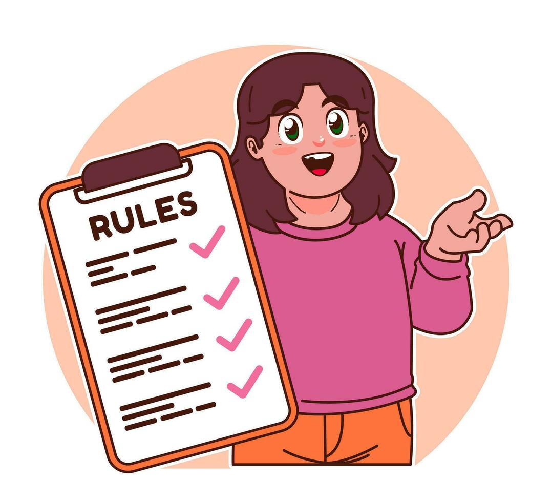 Little girl explains the rules vector