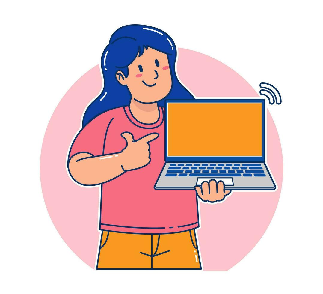 a woman carrying a laptop vector