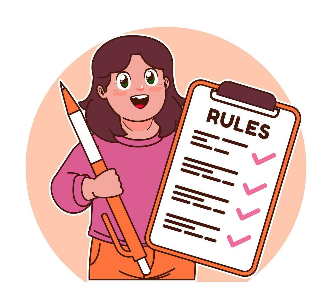 Little girl explains the rules vector