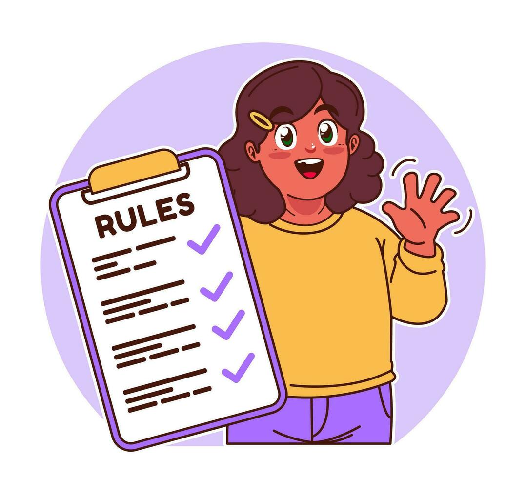 Little black girl explains the rules vector
